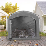 Tente de vélo abri de vélo portable pour 3-4 vélos avec 2 poches latérales 220 x 150 x 195 cm gris foncé