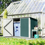 Cache Poubelle Extérieur en Acier Galvanisé pour 2 Poubelles, Double Porte, Couvercle Pneumatique, 180x108x130cm, Vert