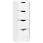 Badezimmerschrank, Aufbewahrungsschrank mit 4 Schubladen und Griffmulden, 29 x 29 x 83 cm, weiß