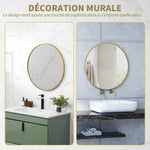 Miroir rond miroir salle de bain cadre en métal facile à installer, pour chambre, salon, entrée, Ø 70 x 2,5 cm or