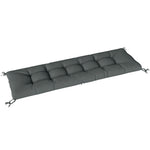 Coussin Bain de Soleil Chaise Longue en Mousse à Mémoire avec Sangles, Protection UV50+, 198x65x13cm, Gris foncé