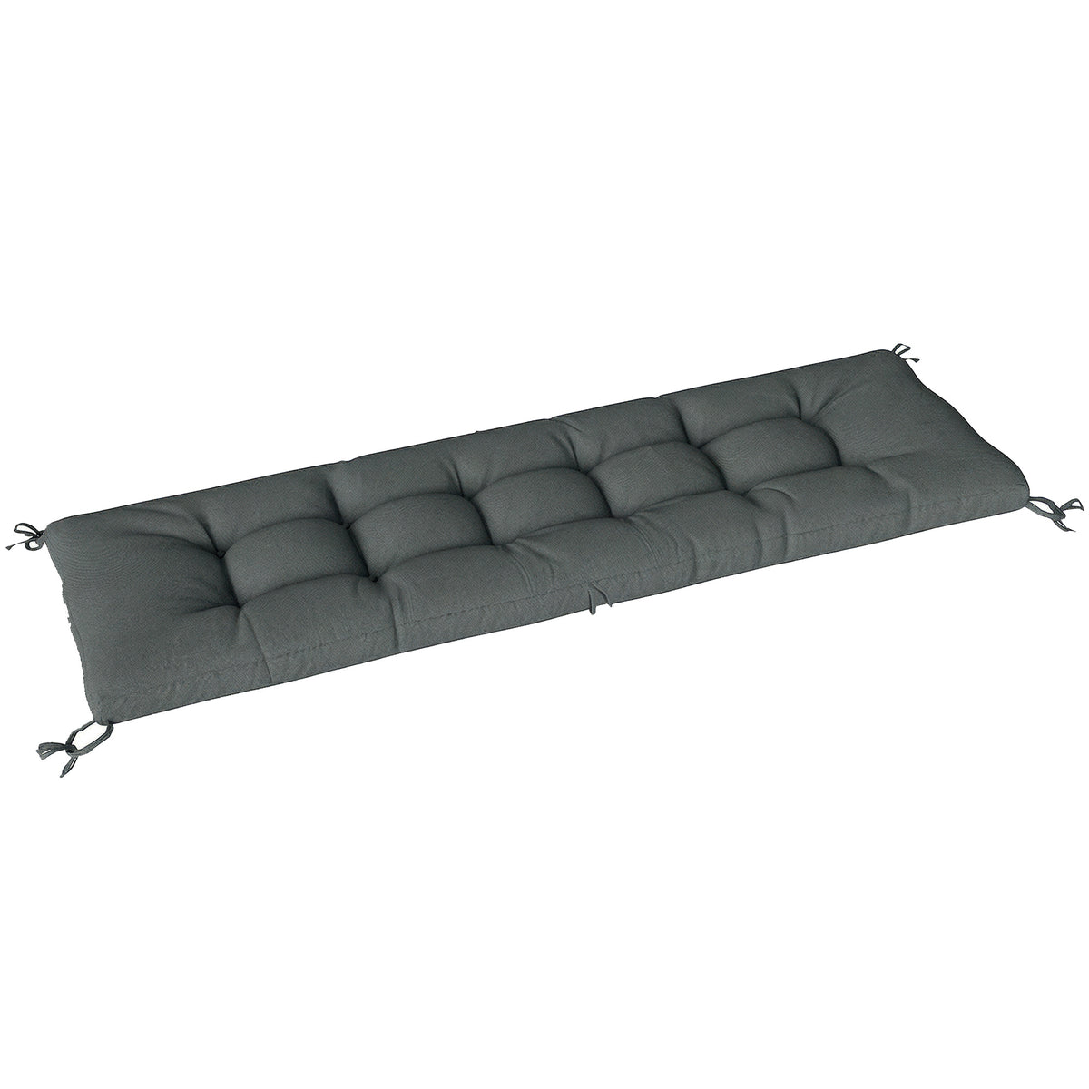 Coussin Bain de Soleil Chaise Longue en Mousse à Mémoire avec Sangles, Protection UV50+, 198x65x13cm, Gris foncé