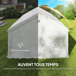 Tente de Réception Barnum Structure Acier Galvanisé Barres de Renfort 4 Parois Latérales Fenêtres UPF 30+ 4x6m Blanc