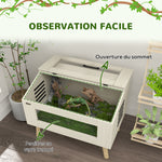Terrarium pour reptiles, vivarium pour serpents 111L avec fenêtres en verre trempé, couvercle, 80 x 50 x 60 cm