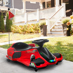 Kart électrique pour enfant 12V, karting enfant, vitesse réglable 3-8 km/h, mode de dérive, 90 x 53 x 99 cm, rouge