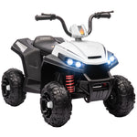Quad électrique enfant 12 V voiture électrique 2 moteurs marche avant et arrière 37-60 mois 85 x 55,5 x 62 cm blanc
