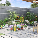 Serre de Jardin Tunnel mini serre tunnel serre à tomates 2L x 1l x 0,8H m Grande Porte zippée bâche Plastique Transparent métal époxy Vert