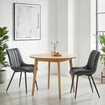 Lot de 2 chaises de salle à manger design moderne et capitonné pour salon, salle à manger, chambre à coucher, noir
