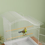 Cage à oiseau volière avec 4 portes, 2 perchoirs, plateau coulissant, pour inséparables perruches 4,7,5x36x54,5cm, blanc