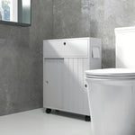 Toilet- en badkamermeubel met toiletrolhouder op wieltjes - 52 x 17 x 67 cm wit