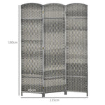 Paravent intérieur en bois 3 panneaux séparateur de pièce pliable pour salon chambre 135 x 180 cm gris