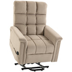 Fauteuil Releveur Électrique, Fauteuil Relax Électrique en Velours avec Dossier Inclinable, Télécommande, Marron