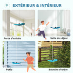 Balançoire enfant extérieur et intérieur avec corde réglable, mousqueton, charge max. 70 kg, bleu