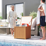 Coffre de Rangement Boîte de Jardin 130L Doublure Amovible pour Coussins et Outils Bois Massif Brun