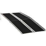 Rampe de fauteuil roulant pliable, rampe de chargement sablage 183x73,5 cm en alliage d'aluminium, antidérapante, bordures de sécurité, charge max. 270 kg, noir