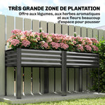 Potager sur Pieds en Métal, Jardinière Surélevée en Métal 241L avec Barres Renforcées et Tissu Non-Tissé, Gris Foncé-3