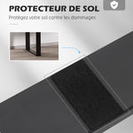 Lot de 2 pieds rectangulaires en acier noir pour table - hauteur 72 cm - design contemporain