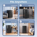 Mini Frigorifero Congelatore 90 L, Piccolo Frigo Compatto Silenzioso, 2 Porte Reversibili, Termostato Regolabile, Nero