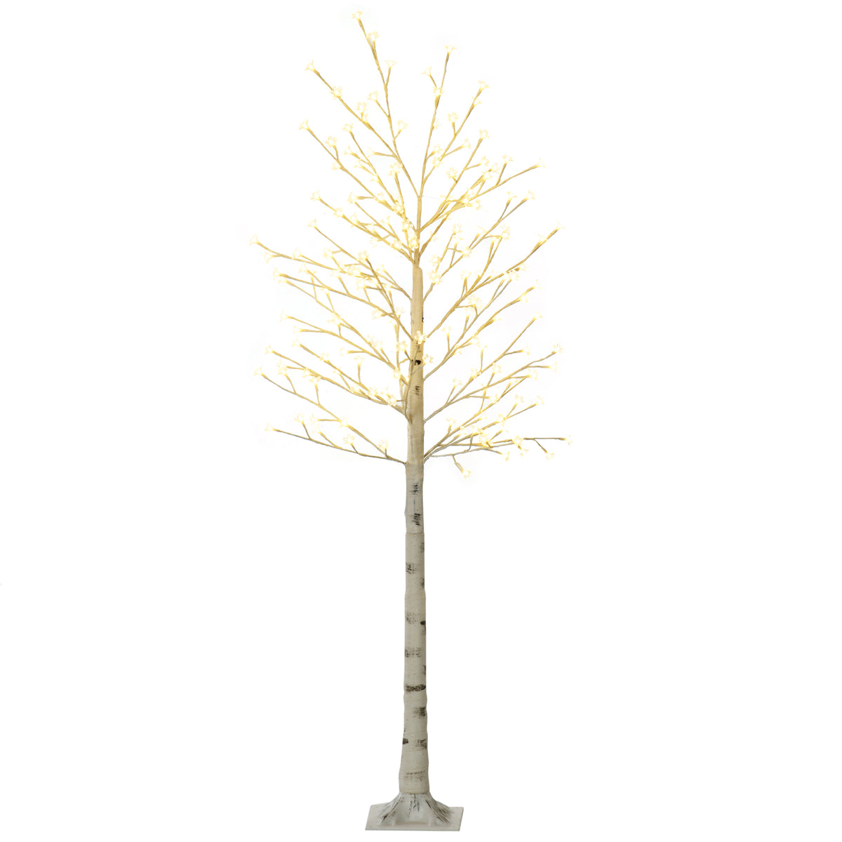 Albero luminoso a LED 180 cm 180 LED bianco caldo, albero artificiale di ciliegio in fiore, IP44, interno esterno, bianco