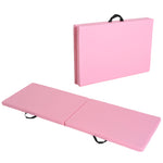 Tapis de gymnastique yoga pilates fitness pliable portable grand confort 180L x 60l x 5H cm revêtement synthétique rose