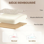 Fauteuil de bureau, chaise bureau ergonomique, hauteur réglable, accoudoirs relevables, 70 x 70 x 114-122 cm, beige