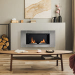 Cheminée bioéthanol Murale encastrable brûleur 2*0,9 L, environ 3 h de durée de combustion 110L x 14,5l x 54H cm Couverture 25-30 m² Acier inox