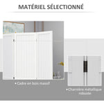 Paravent en bois séparateur de pièce closion intérieur pliable 4 panneaux en bois 160 x 170 cm blanc