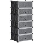 Meuble de rangement à chaussures modulable 6 cubes rectangulaires empilables - noir