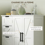 Meuble de salle de bain, meuble de rangement, avec 4 tiroirs, 1 placard, pour petits espaces, 81,2 x 30 x 83,8 cm, blanc