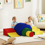 Motoriekparcours voor kinderen modulaire klimspeelset 5 gigantische schuimrubberen blokken 181 x 39 x 44 cm meerkleurig