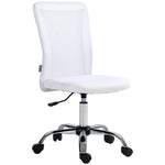 Chaise de bureau ergonomique hauteur réglable piètement chromé pivotant 360° revêtement maille blanc