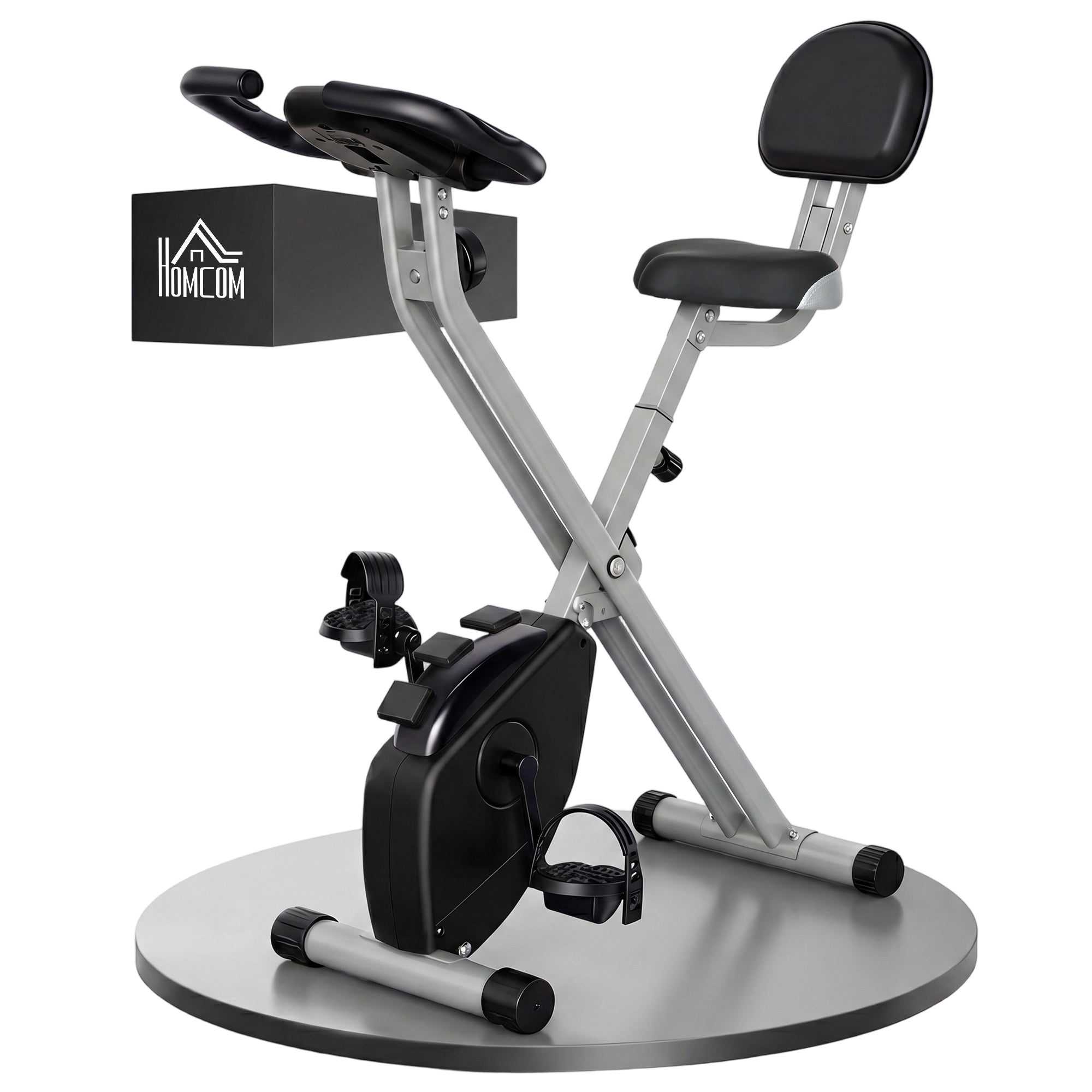 Vélo d'Appartement Pliable Magnétique Cardio-training - Sport Maison avec 8 Niveaux de Résistance et Roulettes - Silencieux Home Trainer avec Capteur de Pouls pour Fitness Homme et Femme, Noir