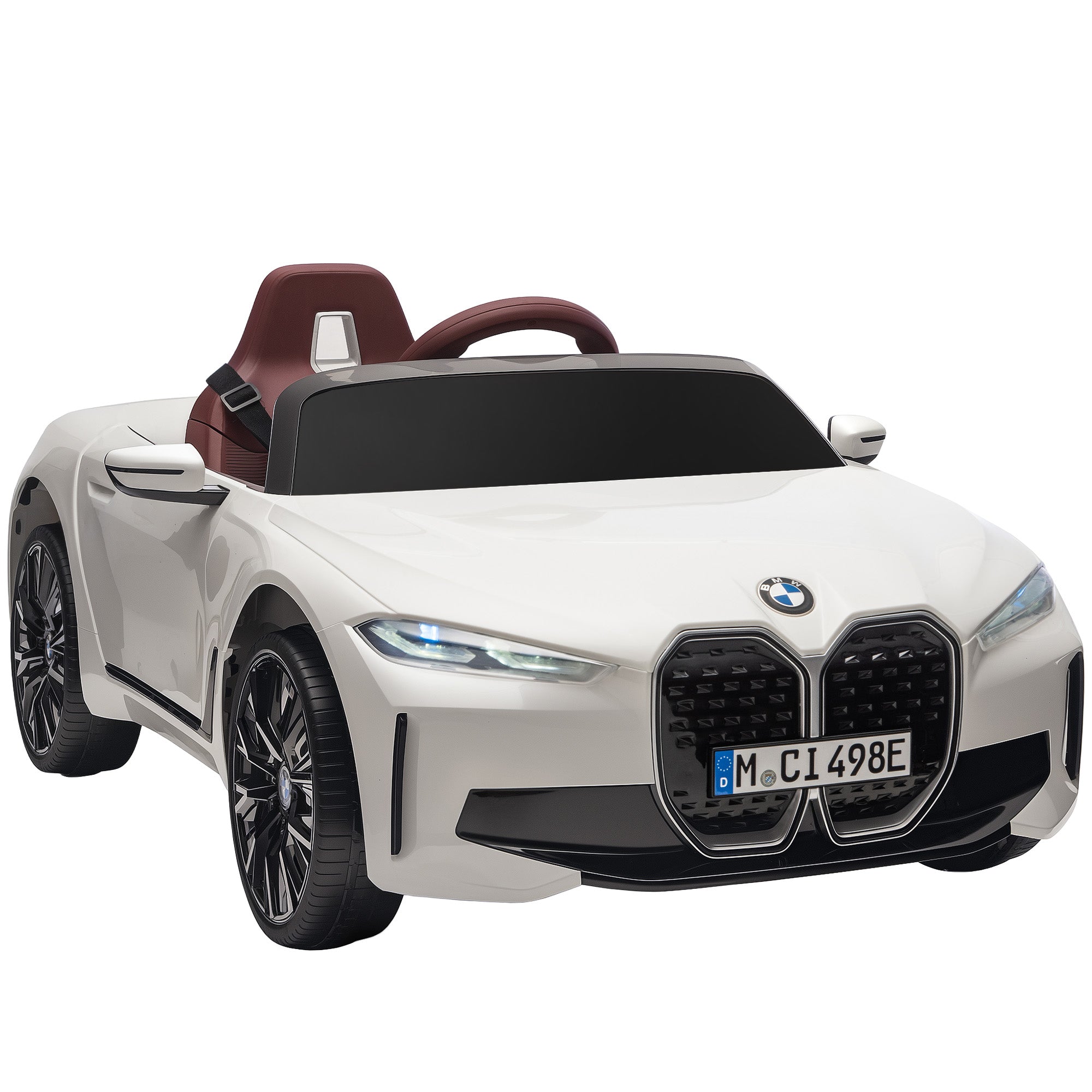 Elektroauto für Kinder BMW i4 Lizenz 12V mit Fernbedienung MP3 Musik Licht und Sicherheitsgurt 115x67x45 cm Schwarz