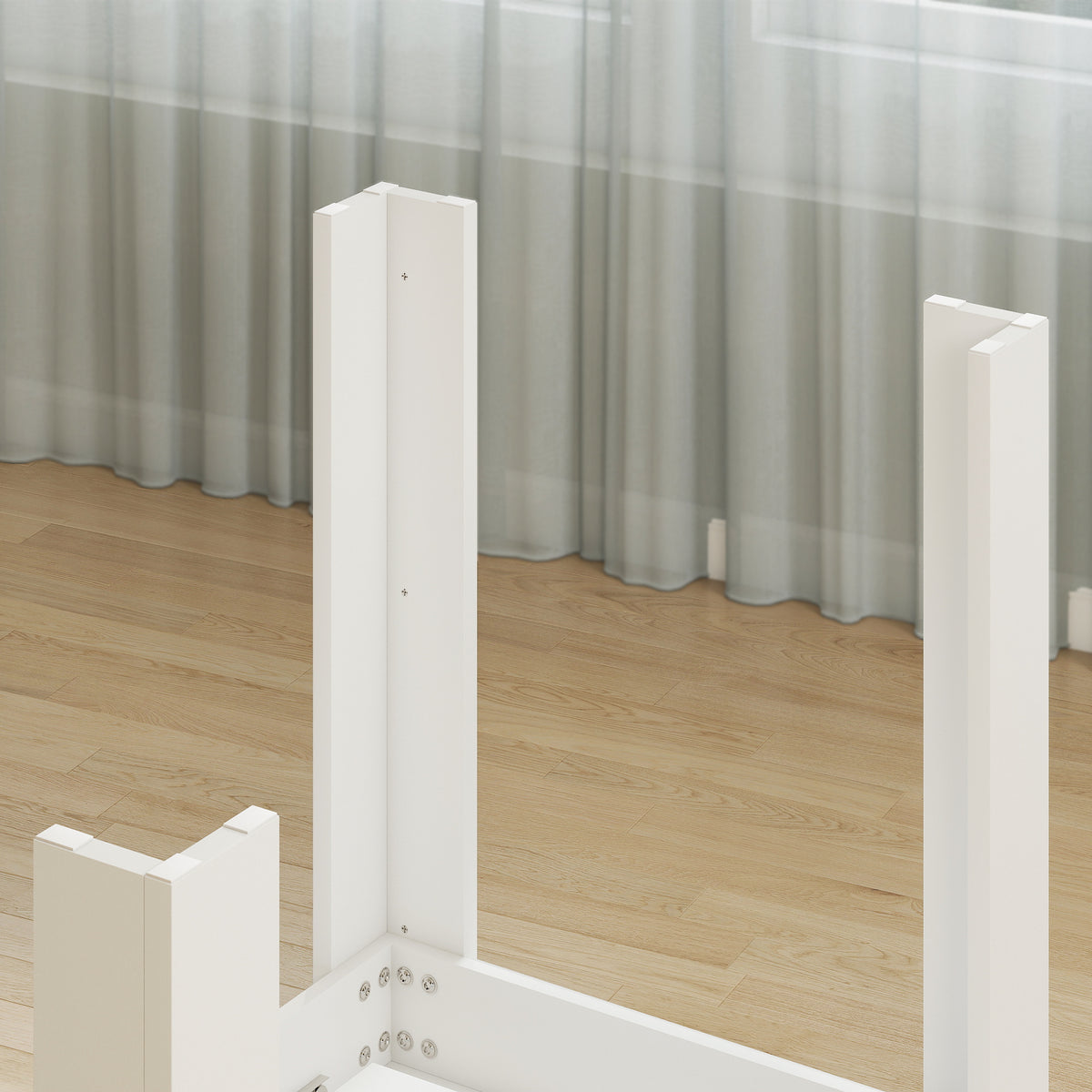 Extendable dining table, rectangular kitchen table, for 6-8 people, 140-180 x 80 cm, white
