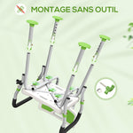 Tabouret de douche chaise de douche ergonomique hauteur réglable pieds antidérapants 56,5 x 53,5 x 87 cm blanc et vert