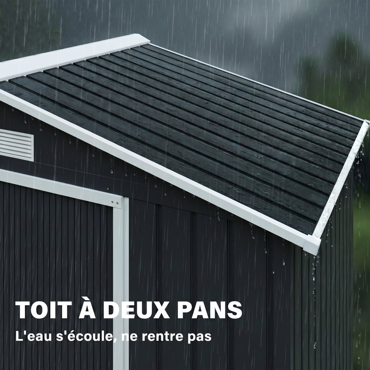 Abri de Jardin 2,42 m² - Remise pour Outils avec Fondation - cabanon Porte verrouillable - tôle d'acier Gris