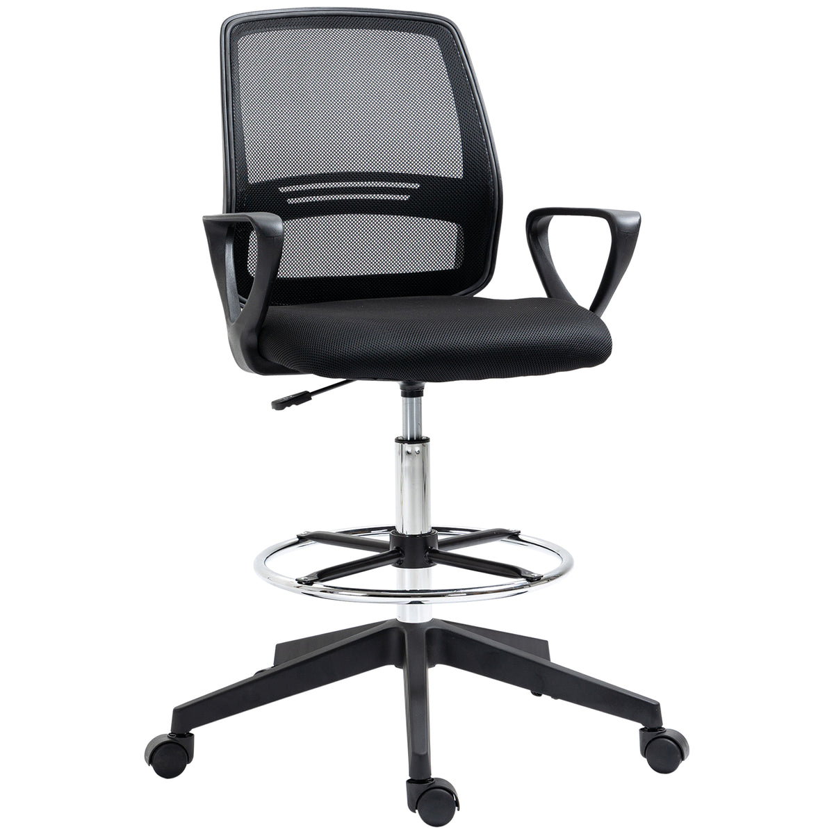 Fauteuil de bureau chaise de bureau assise haute réglable tabouret de bureau pivotant 360° maille respirante