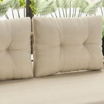 Banc Suspendu Extérieure 2 Places en Résine Tressée avec Coussins et Chaînes en Acier, 115x66x44cm, Beige
