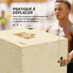 Box jump pliométrie 3 en 1 - Collaboration .fr x FFHandball - saut musculation fitness 61x51x76cm bois