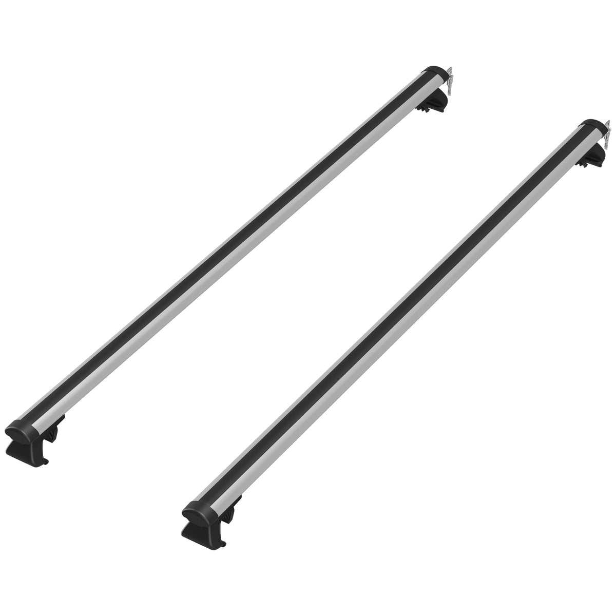 Barres de Toit de Voiture Transversales, Verrouillables avec 2 Clés, Alliage d'Aluminium, Charge 75 kg, Argenté