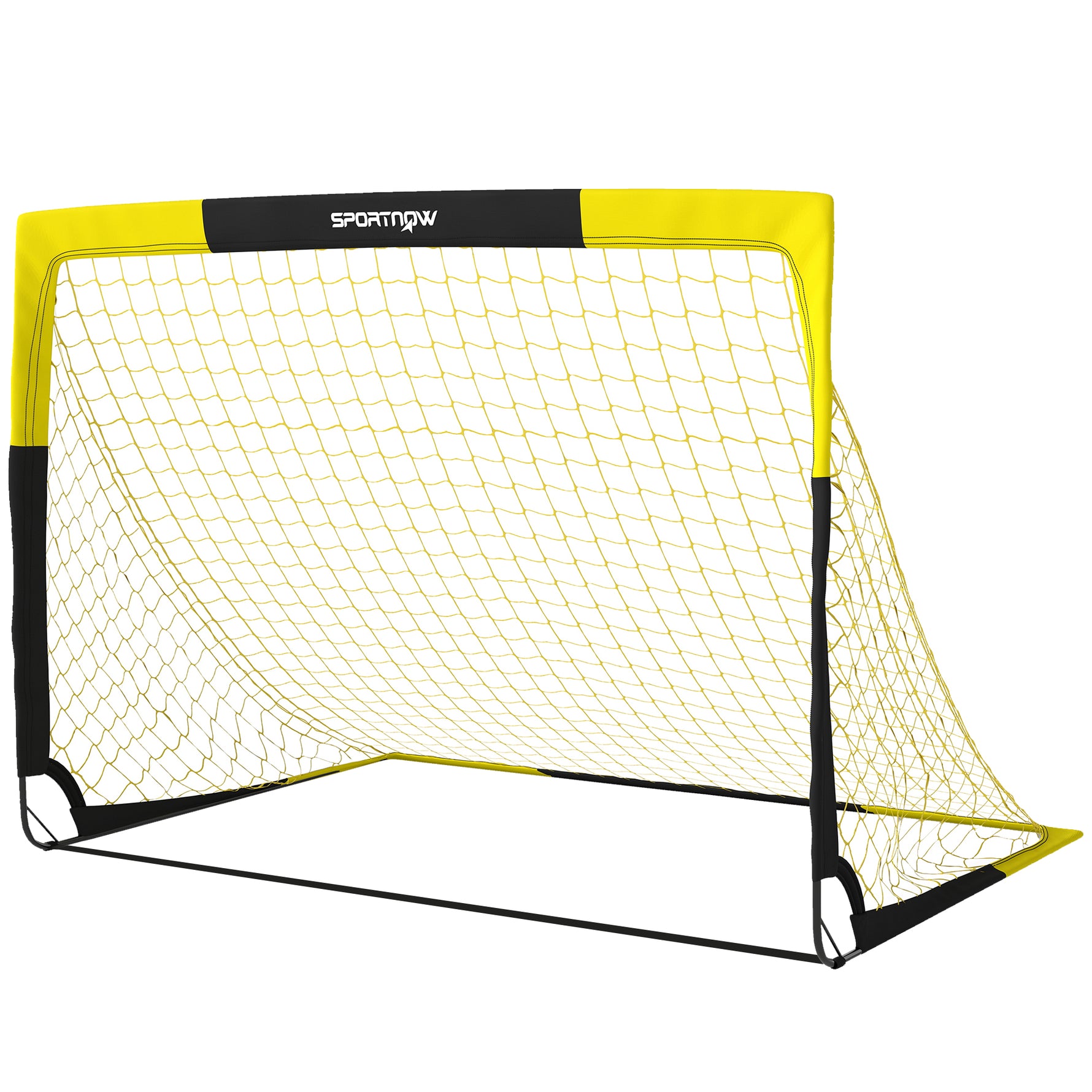 But de football Pop-up Portable et Pliable avec 4 Piquets de Sol et Sac de Transport, Sans Montage, 150x110x110cm, Jaune