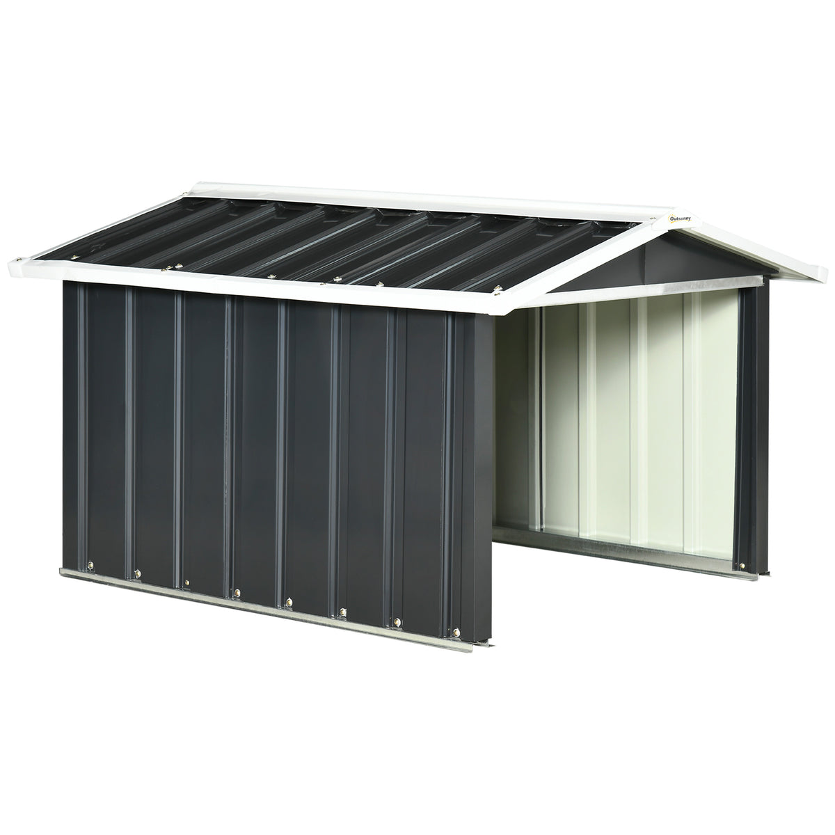 Abri de jardin pour tondeuse à gazon robot-tondeuse - garage tondeuse robot - tôle acier gris