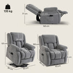 Fauteuil releveur électrique massage et chauffage avec repose-pied, dossier inclinable, télécommande et poche latérale