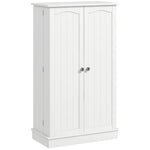 Armoire meuble de cuisine garde-manger 2 portes avec 5 étagères et 12 porte-épices - 60 x 30 x 104 cm - blanc