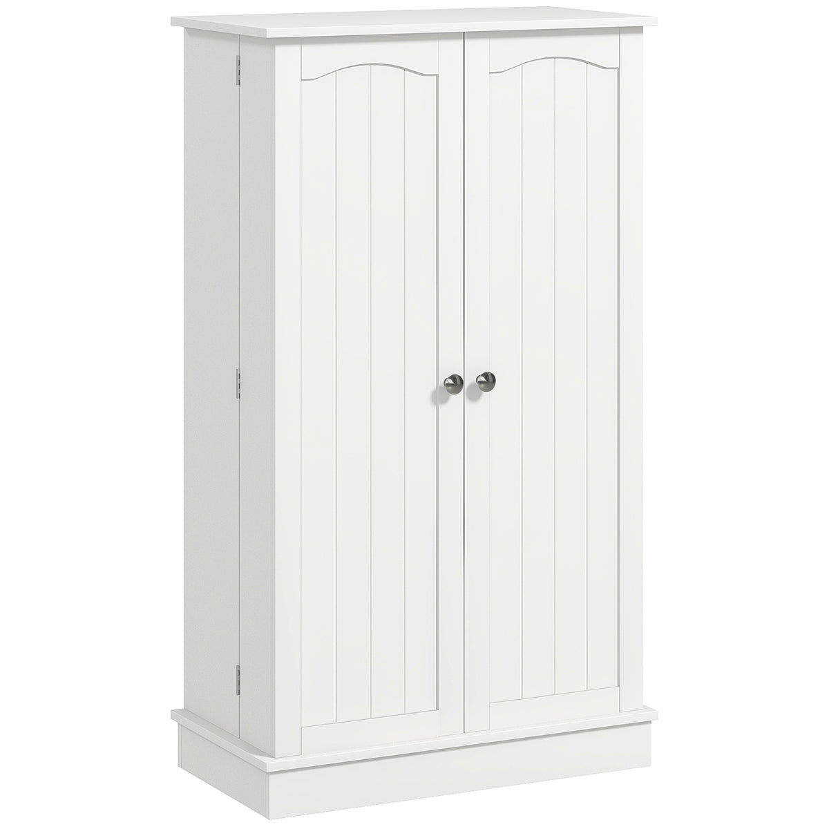 Armoire meuble de cuisine garde-manger 2 portes avec 5 étagères et 12 porte-épices - 60 x 30 x 104 cm - blanc