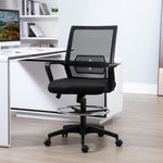 Fauteuil de bureau chaise de bureau assise haute réglable dim. 64L x 59l x 104-124H cm maille respirante noir