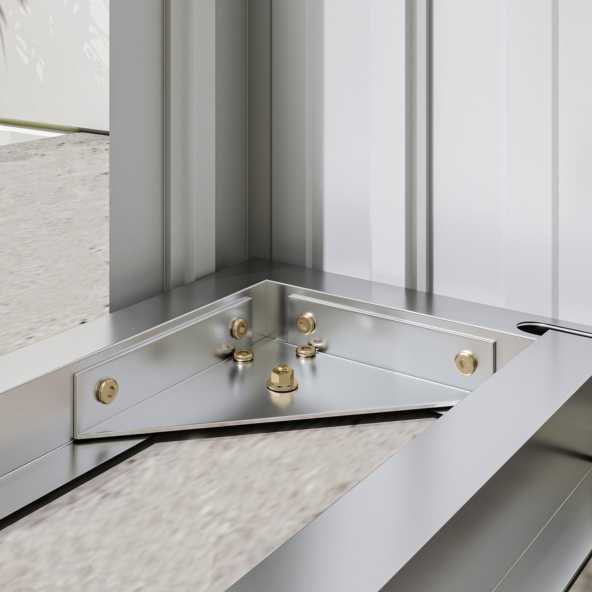 Abri-bûches couvert support pour bois de chauffage plancher surélevé toit incliné, acier galvanisé 213x66,5x150cm gris