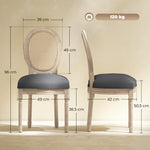 Lot de 2 chaises de Salle à Manger - Chaise de Salon médaillon Style Louis XVI - Bois Massif sculpté, patiné