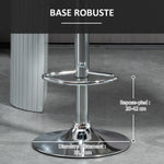 Lot de 2 Tabourets de Bar Design Contemporain Hauteur d'assise réglable 59-81 cm pivotant 360° Lin Noir