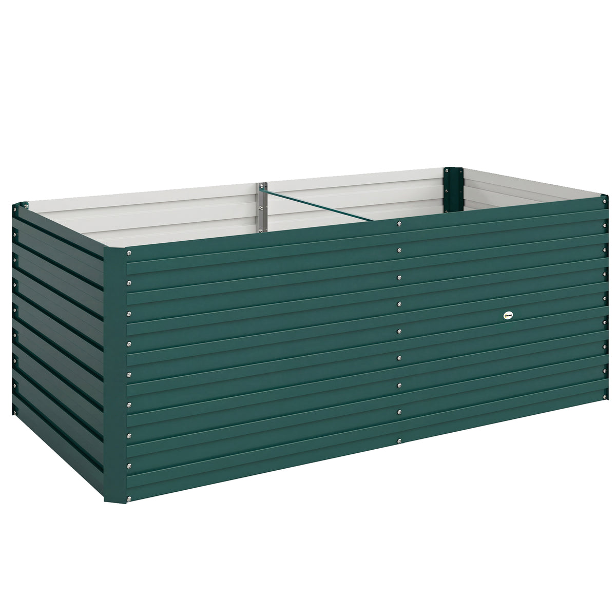 Jardinière surélevée galvanisée rectangulaire pour l'extérieur - fond ouvert - 160 x 80 x 60 cm, vert
